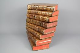 Eight Gilt Tooled Leather Bound Books