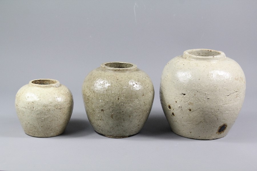 Antique Korean Celadon Ginger Jars - Image 2 of 3