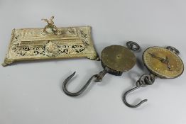 Two Salter's Spring Balance Brass Weighing Scales