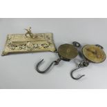 Two Salter's Spring Balance Brass Weighing Scales