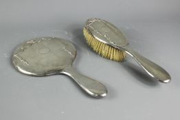 George V Silver Vanity Brush and Mirror