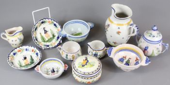 Eleven Pieces of Quimper Faience