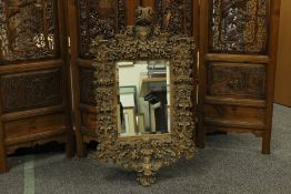 Antique Fruit-wood Bevelled Wall Mirror