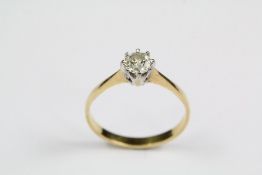 An 18ct Gold and Solitaire Diamond Ring