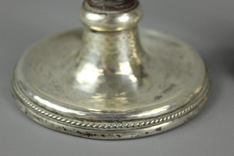 A.E. Jones Silver and Oak Candlesticks - Image 5 of 6