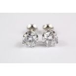 A Set of 1.5ct Platinum and Diamond Ear Studs