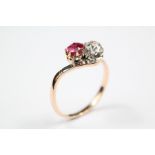 A Rose Gold Diamond Crossover Ring
