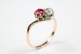 A Rose Gold Diamond Crossover Ring