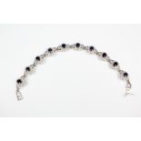 A Silver Sapphire and CZ Bracelet