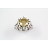 Taylor & Heart Bespoke 18ct White Gold, Yellow Sapphire and Diamond Floral Ring