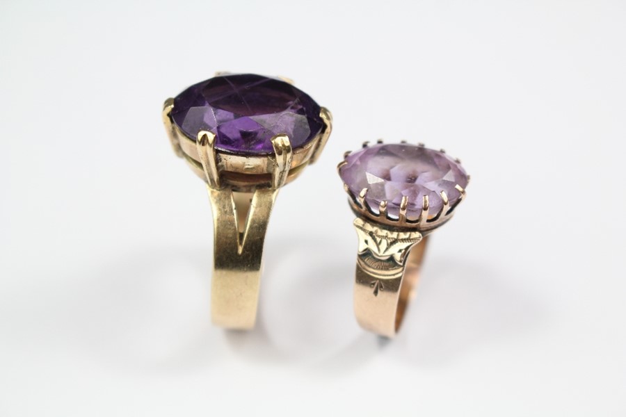 Antique 9ct Gold Amethyst Rings