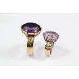 Antique 9ct Gold Amethyst Rings