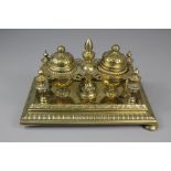 A Victorian Brass Inkwell