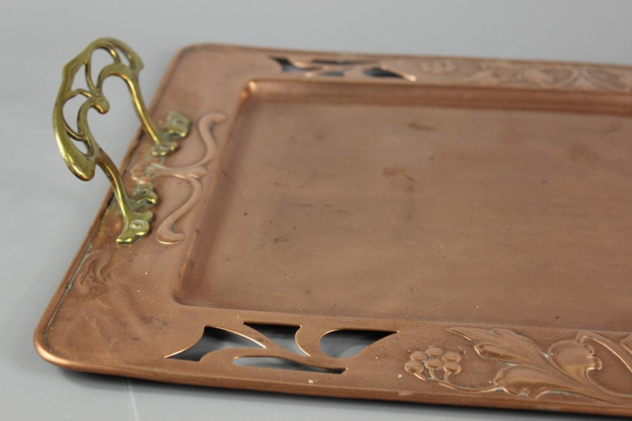 WMF Art Nouveau Copper and Brass Tray - Image 3 of 4