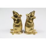 A Pair of 18ct Gold Plated Condiments