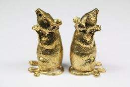 A Pair of 18ct Gold Plated Condiments