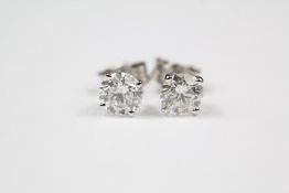 White Gold and Diamond Stud Earrings