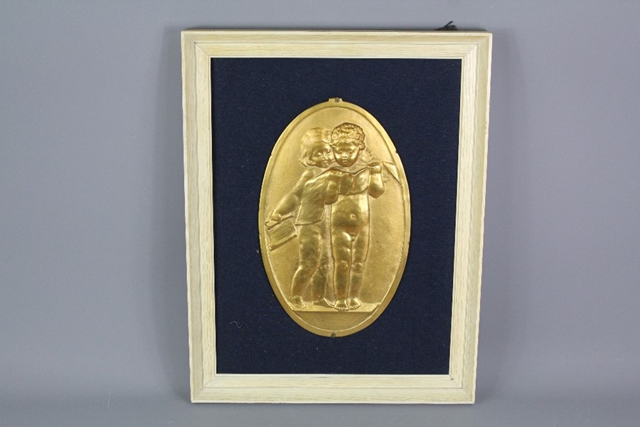 Four Gilt Brass Plaques - Image 2 of 3