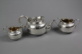 Victorian Sterling Silver Three Piece Tea Set