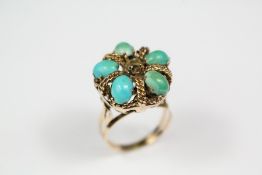 Antique 14ct Turquoise Ring