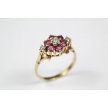 Antique 9ct Ruby and Diamond Ring