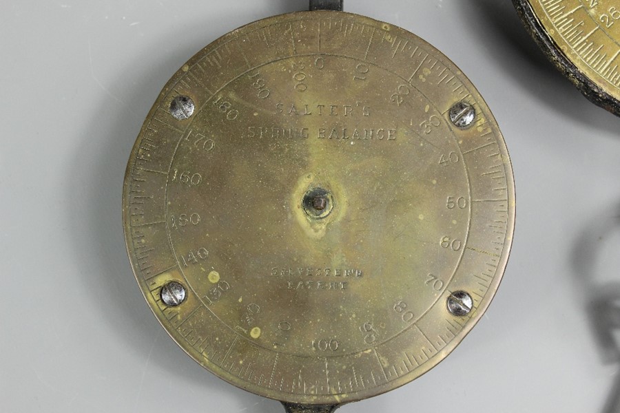 Two Salter's Spring Balance Brass Weighing Scales - Image 6 of 7