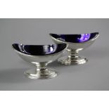 Pair George III Antique Silver Oval Salts