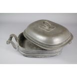 An Antique Pewter Casserole Dish