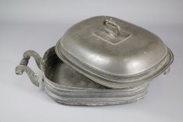 An Antique Pewter Casserole Dish