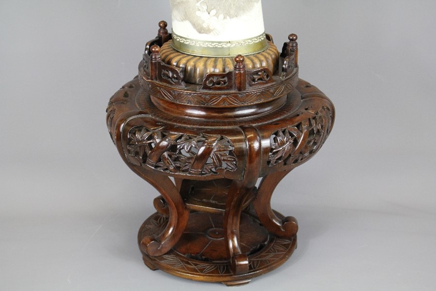 A Japanese Meiji Era (1868-1912) Tusk Vase. The vase elaborately carved with a realistic monkey - Image 3 of 20