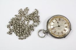 A Silver Open-Faced Pocket Watch