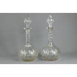 Pair of Antique Cut-Crystal Decanters and Stoppers