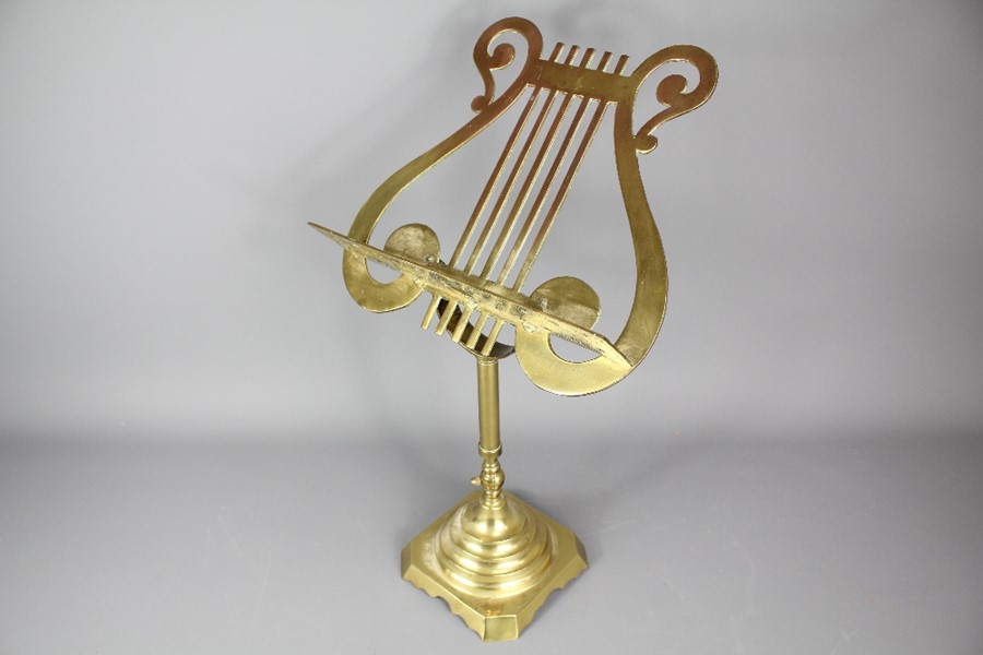 A Victorian Brass Music Stand - Image 2 of 4
