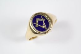 Gentleman's 9ct Yellow Gold Masonic Ring