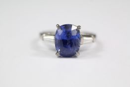 A Natural Vivid Cornflower Sapphire Ring