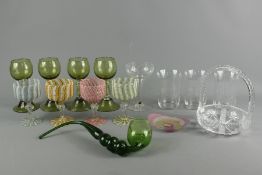 Four Hand-blown Glass Goblets