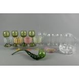 Four Hand-blown Glass Goblets
