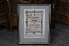 Czarist Russia Bond Certificate