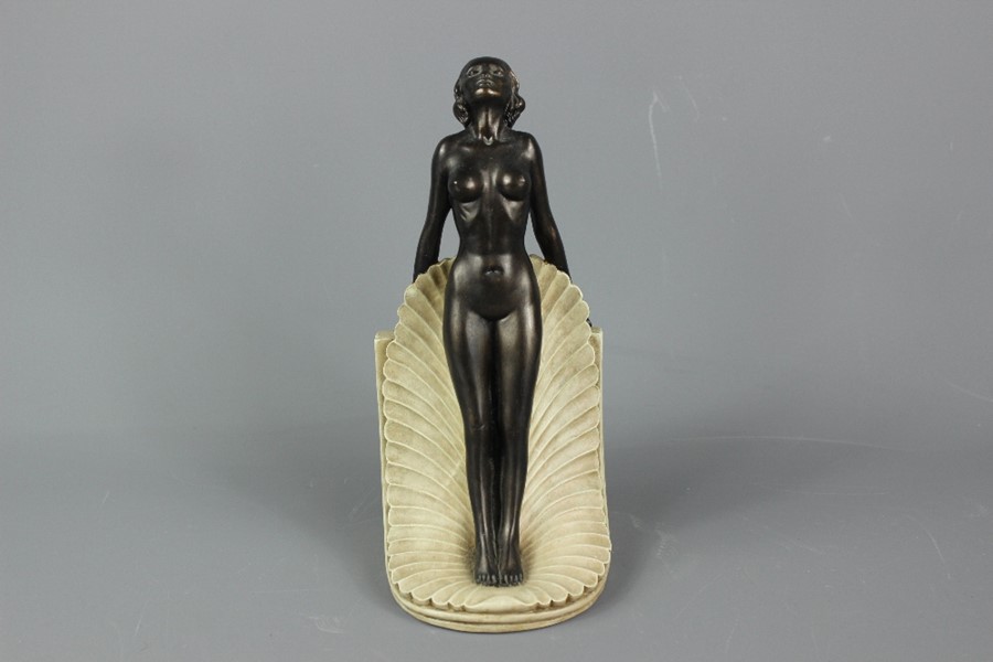 Art Nouveau-style bronzed figurine