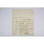 Circa 1813 Letter from William Howley on his appointment as Lord Bishop of London