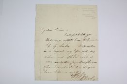 Circa 1813 Letter from William Howley on his appointment as Lord Bishop of London