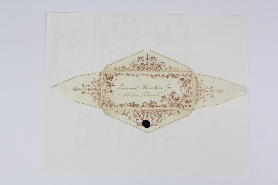 Circa 1840 Decorative Envelope and Decorative Letter - Image 5 of 7