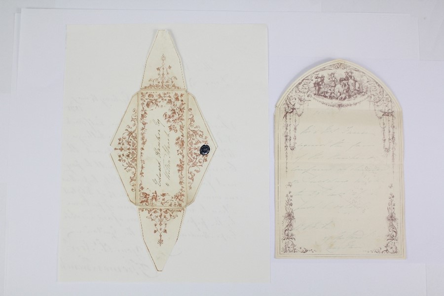 Circa 1840 Decorative Envelope and Decorative Letter