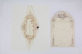 Circa 1840 Decorative Envelope and Decorative Letter