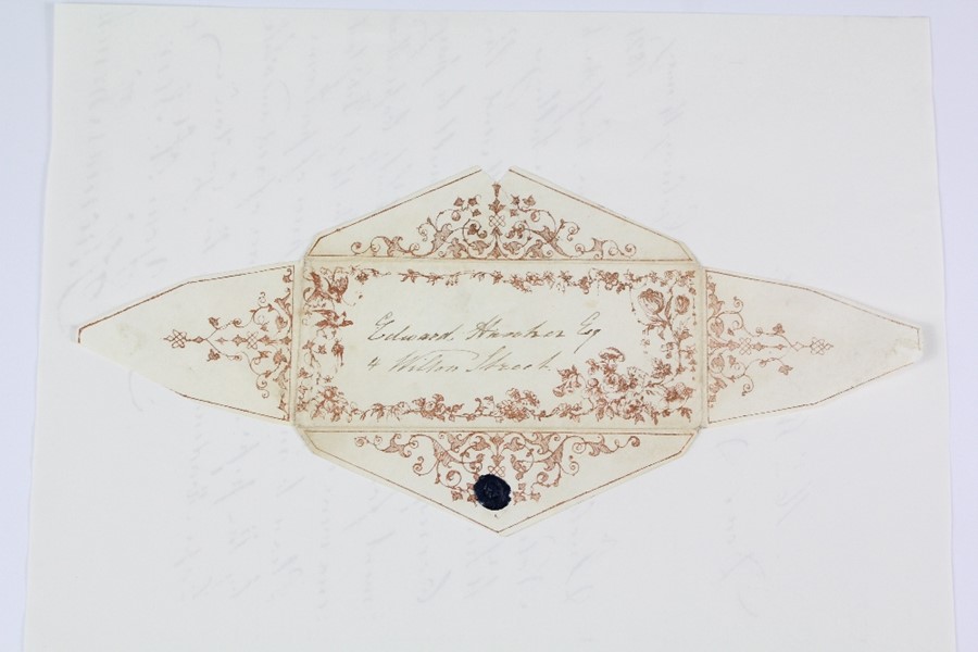 Circa 1840 Decorative Envelope and Decorative Letter - Image 6 of 7