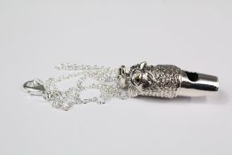 A Silver Whistle in the Form of an Owl