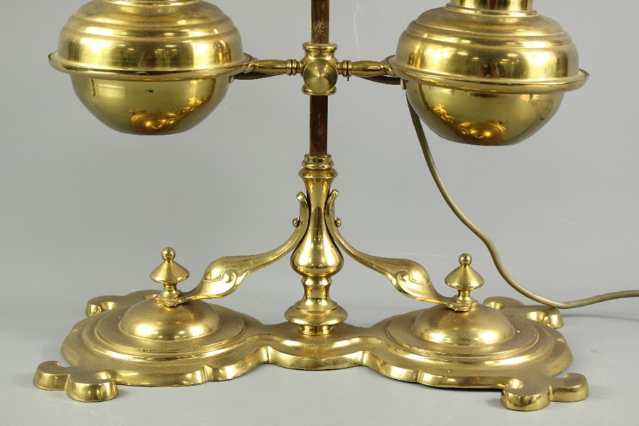 Antique Brass Double Shade Oil Lamp