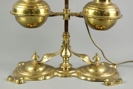 Antique Brass Double Shade Oil Lamp