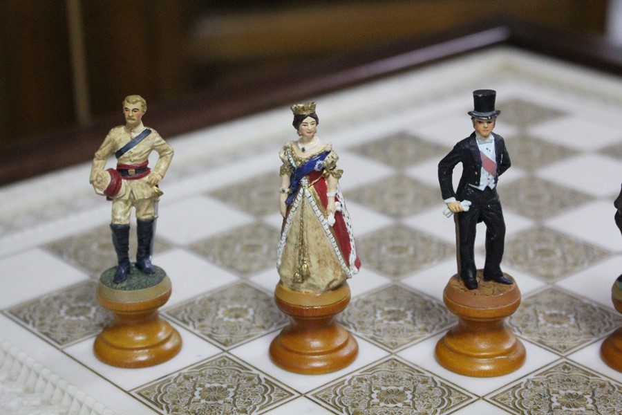 Military Resin Chess Set and Table - Image 10 of 12