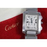 Cartier Tank Francaise Quartz Chronoflex Stainless Steel Gentleman's Wrist Watch